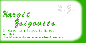 margit zsigovits business card